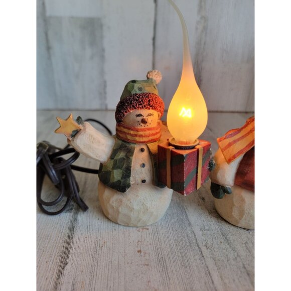 Crazy Mountain Snowman light up Xmas figure decor set - Picture 2 of 9